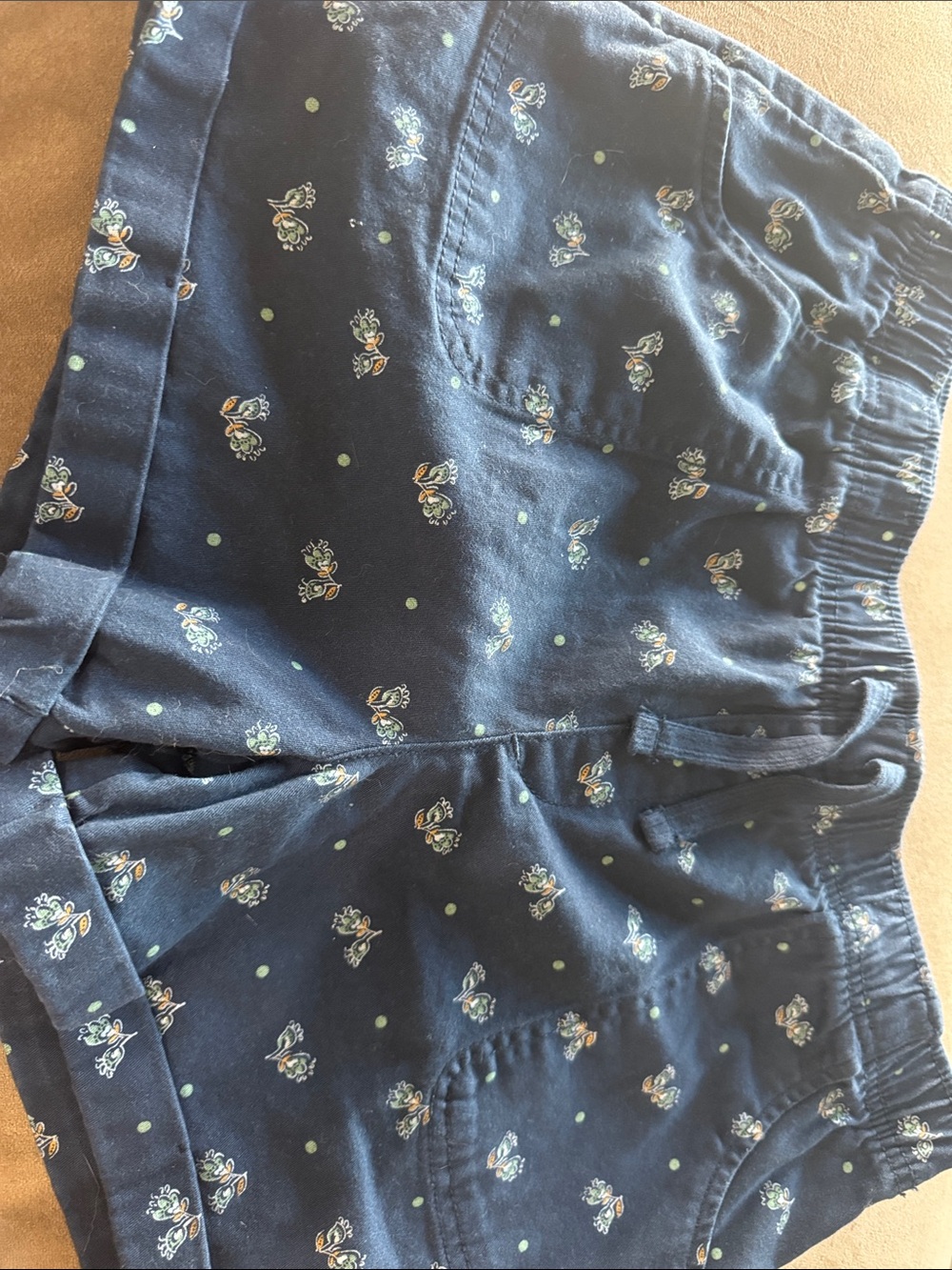 Navy Floral &  Dot Cotton Shorts